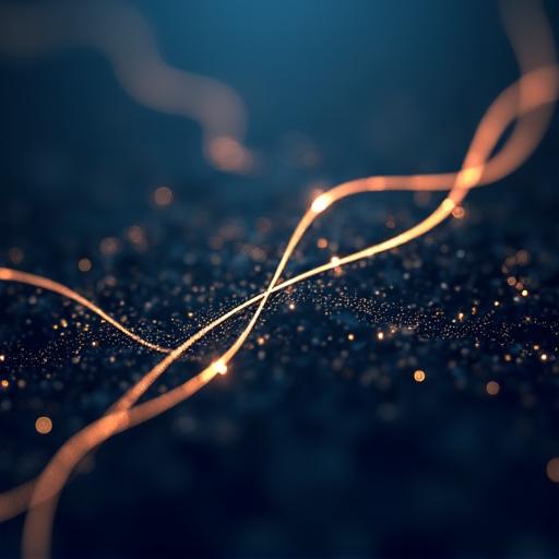 Abstract image showing intertwined gold lines on a dark blue background, representing interconnected financial strategies.